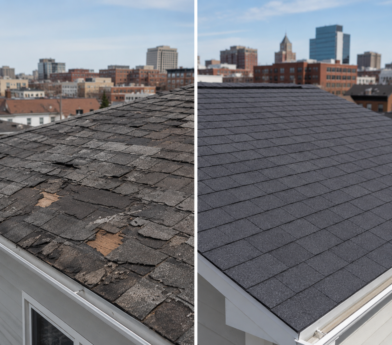 Before and After Roof Repair Durham NC