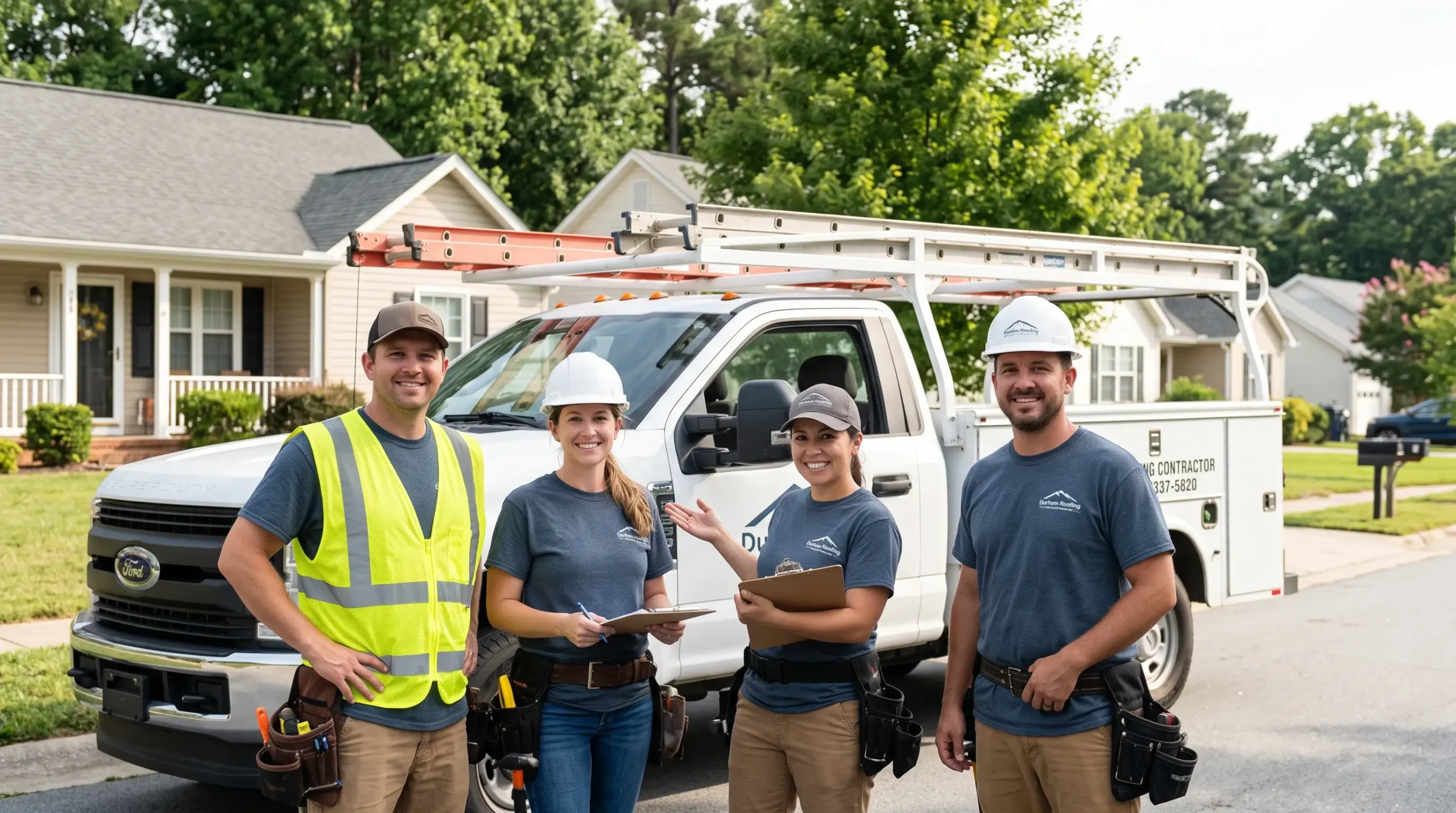 Durham NC 27704 Roofing Repair Crew On Roof